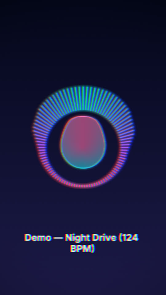 Neon Radial template laid out in 9:16 for Reels, TikTok and Shorts