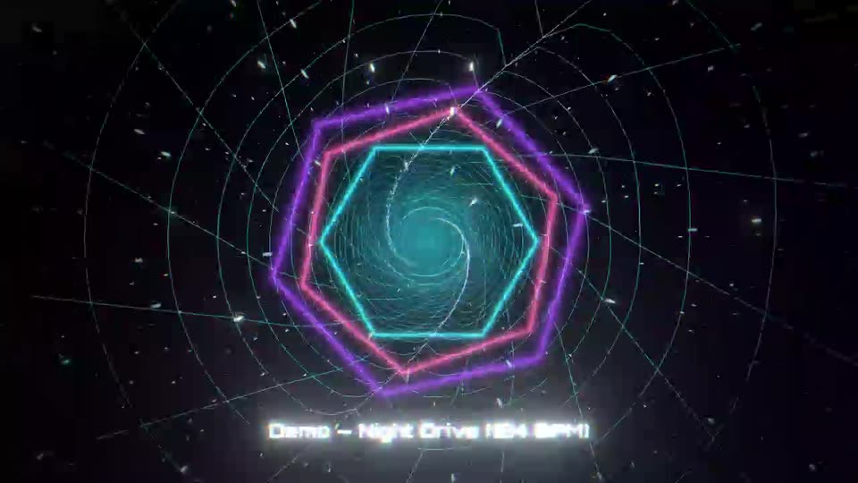 Neon Tunnel template, rendered by WaveMotion
