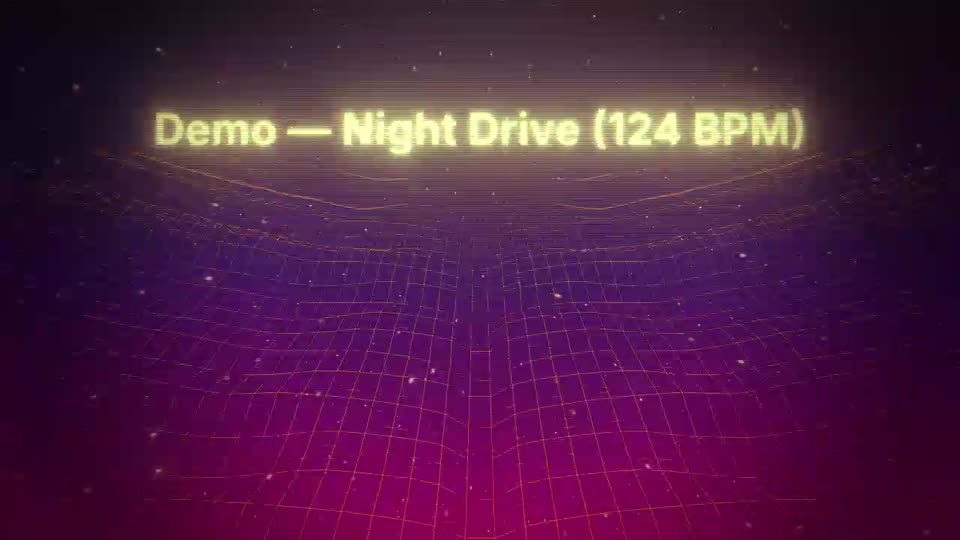 Synthwave Grid template, rendered by WaveMotion