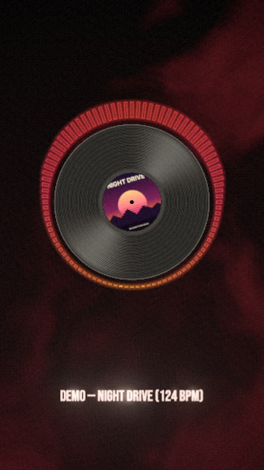 Vinyl Record template laid out in 9:16 for Reels, TikTok and Shorts